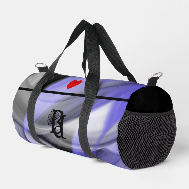Black Small Gym Bag Trend Abstrakt Lavendel Violet Duffle Bag (Rechte Ecke)