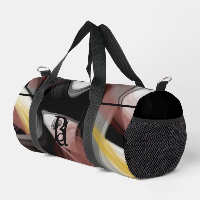 Black Small Gym Duffel Bag Trend Abstrakt Powdery Duffle Bag (Rechte Ecke)