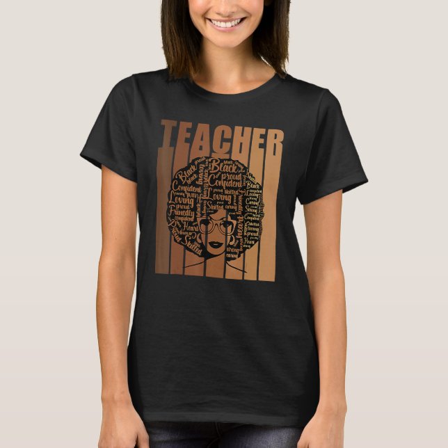 Black Smart Teacher African American Black History T-Shirt (Vorderseite)