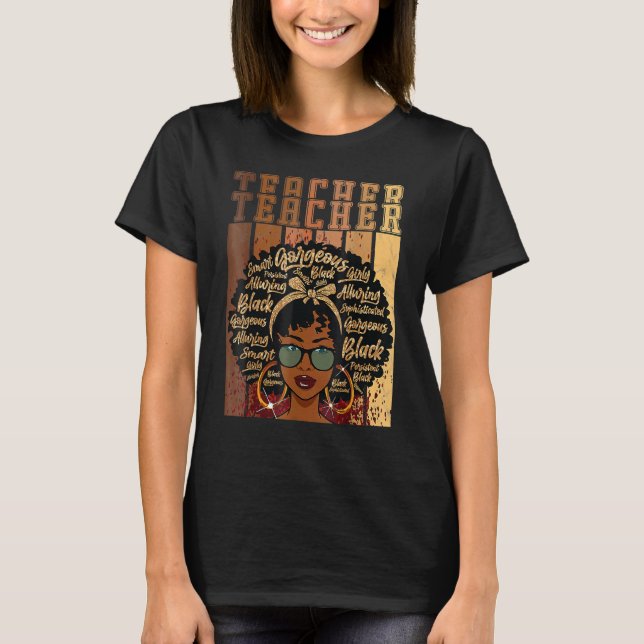 Black Smart Teacher Afro Liebe Melanin African Ame T-Shirt (Vorderseite)