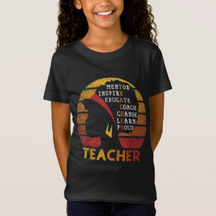 Black Smart Teacher Afro Liebe Melanin African Ame T-Shirt
