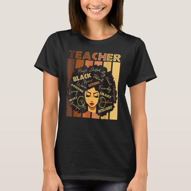 Black Smart Teacher Afro Liebe Melanin African Ame T-Shirt (Vorderseite)