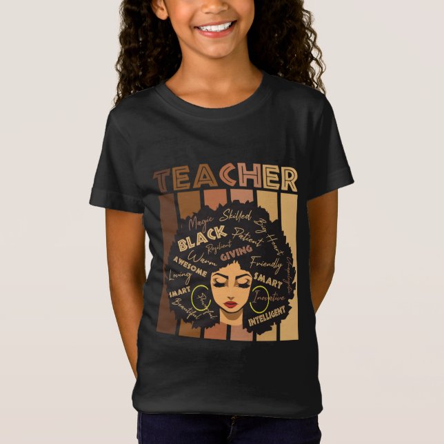 Black Smart Teacher Afro Liebe Melanin African Ame T-Shirt (Vorderseite)