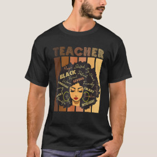 Black Smart Teacher Afro Liebe Melanin African Ame T-Shirt