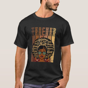 Black Smart Teacher Afro Liebe Melanin African Ame T-Shirt