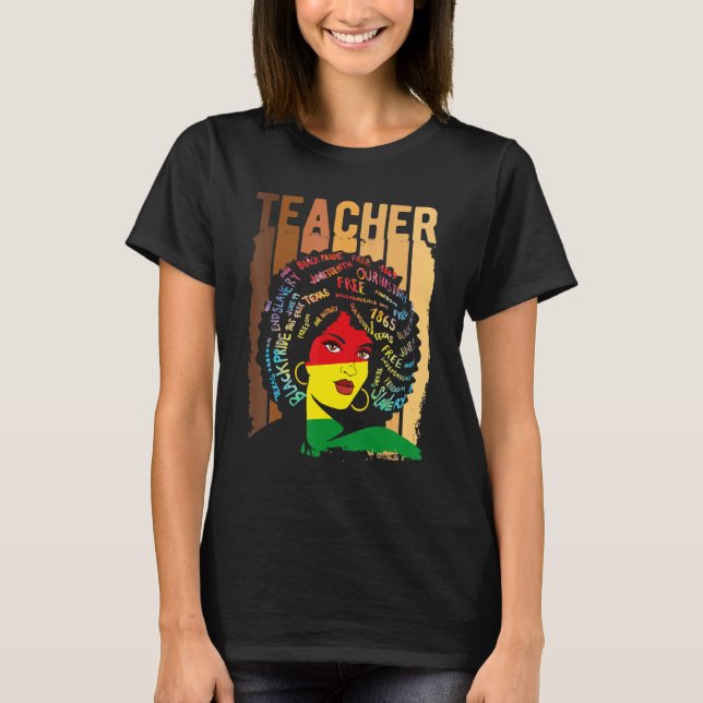 Black Smart Teacher Afro Liebe Melanin African Ame T-Shirt (Vorderseite)