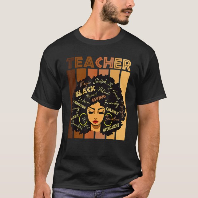 Black Smart Teacher Afro Liebe Melanin African Ame T-Shirt (Vorderseite)