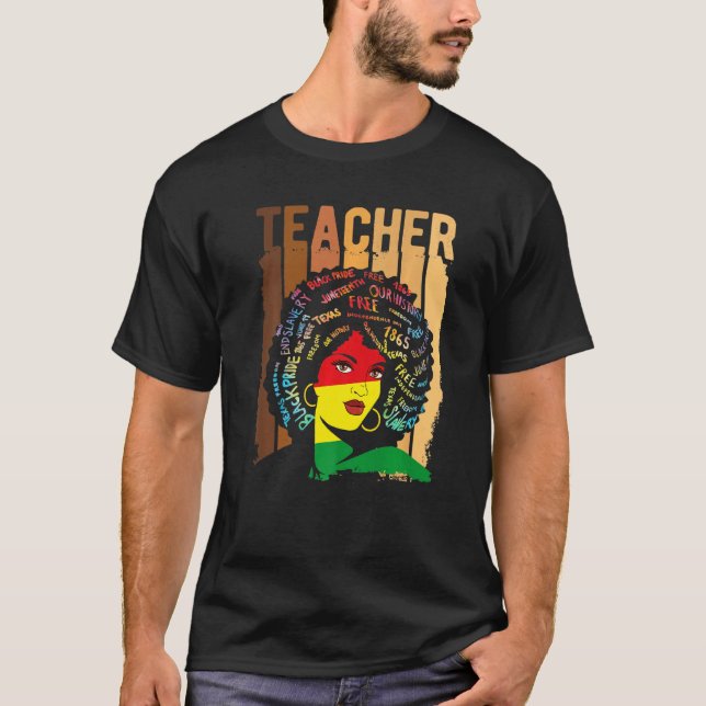 Black Smart Teacher Afro Liebe Melanin African Ame T-Shirt (Vorderseite)