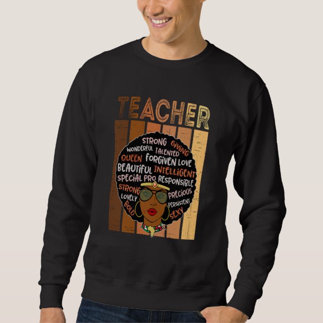 Black Smart Teacher Afro Love Melanin African Amer Sweatshirt (Vorderseite)