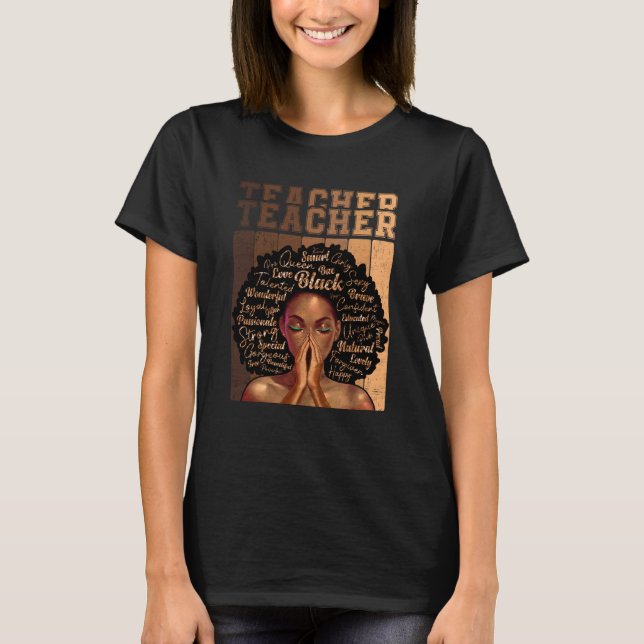 Black Smart Teacher Afro Love Melanin African Amer T-Shirt (Vorderseite)
