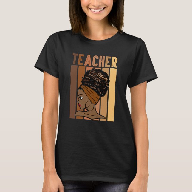 Black Smart Teacher Afro Love Melanin African Amer T-Shirt (Vorderseite)