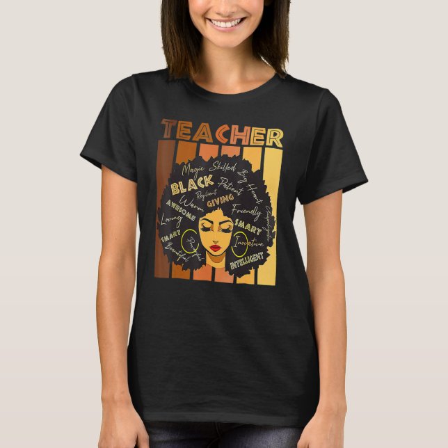 Black Smart Teacher Afro Love Melanin African Amer T-Shirt (Vorderseite)
