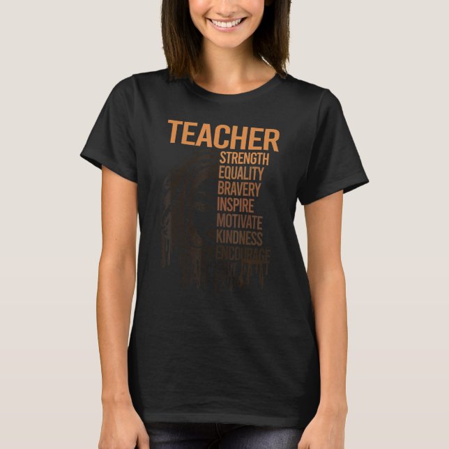 Black Smart Teacher Afro Love Melanin African Amer T-Shirt (Vorderseite)
