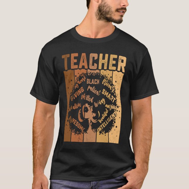 Black Smart Teacher Afro Love Melanin African Amer T-Shirt (Vorderseite)