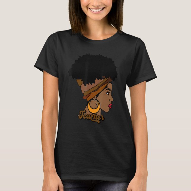 Black Smart Teacher Afro Love Melanin African Amer T-Shirt (Vorderseite)