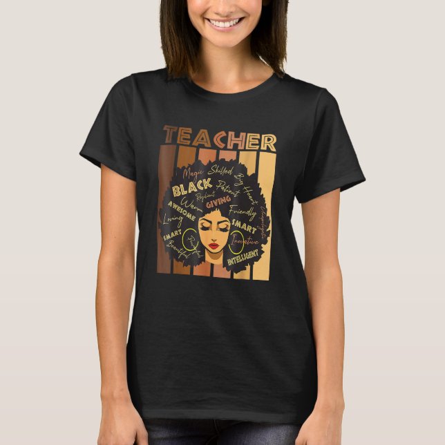 Black Smart Teacher Afro Love Melanin African Amer T-Shirt (Vorderseite)