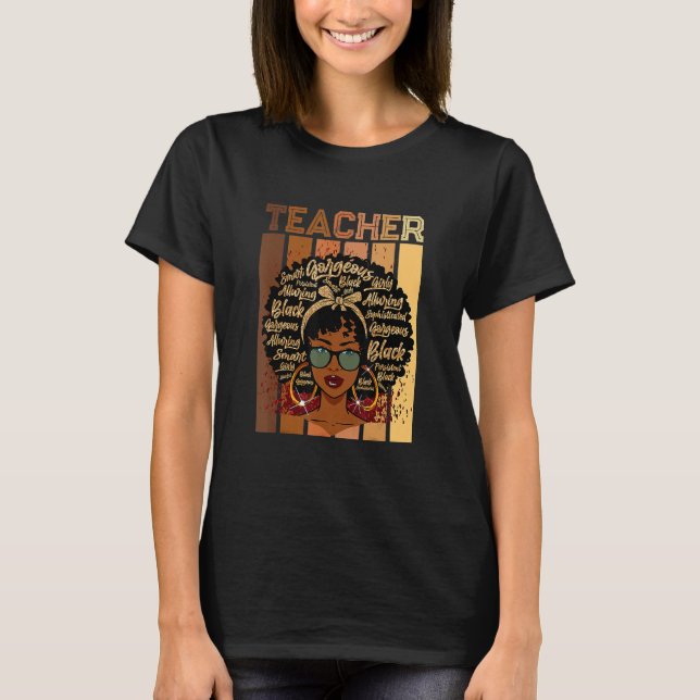 Black Smart Teacher Afro Love Melanin African Amer T-Shirt (Vorderseite)
