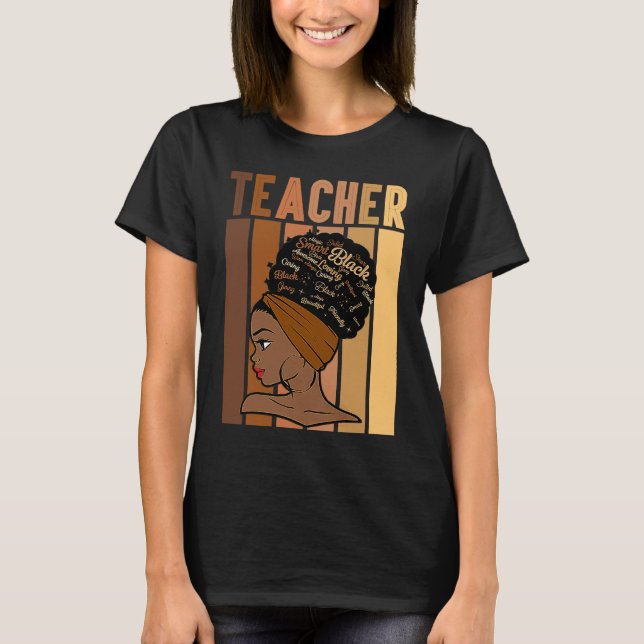 Black Smart Teacher Afro Love Melanin African Amer T-Shirt (Vorderseite)