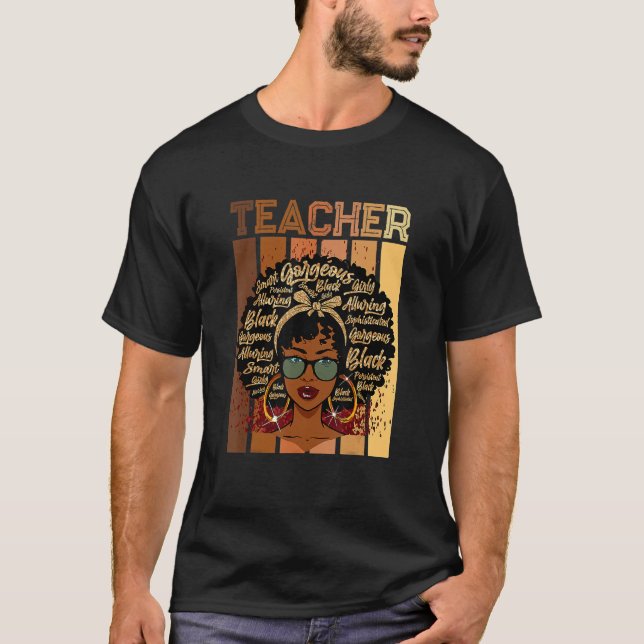 Black Smart Teacher Afro Love Melanin African Amer T-Shirt (Vorderseite)