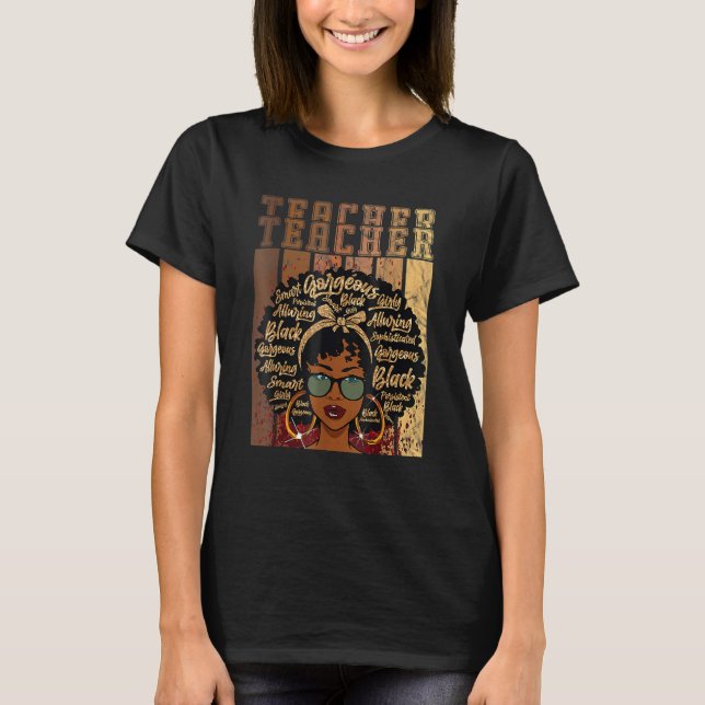 Black Smart Teacher Afro Love Melanin African Amer T-Shirt (Vorderseite)