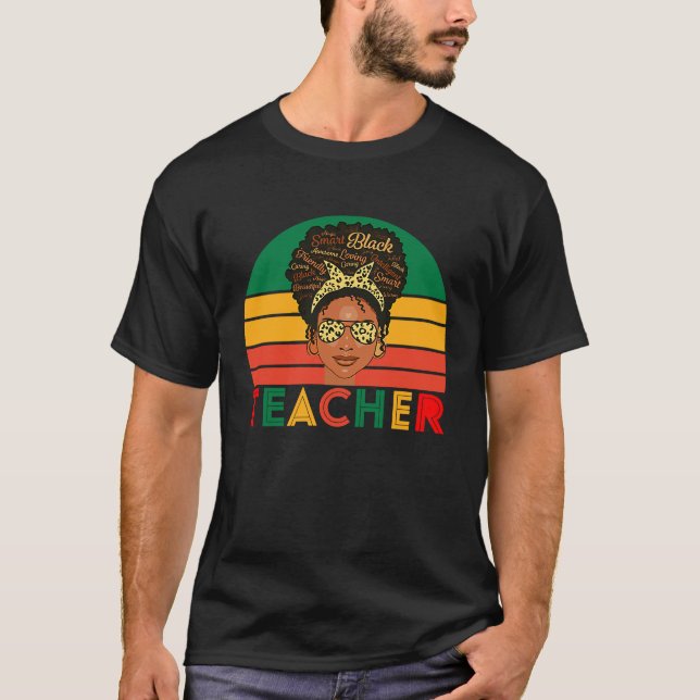 Black Smart Teacher Afro Love Melanin African Amer T-Shirt (Vorderseite)