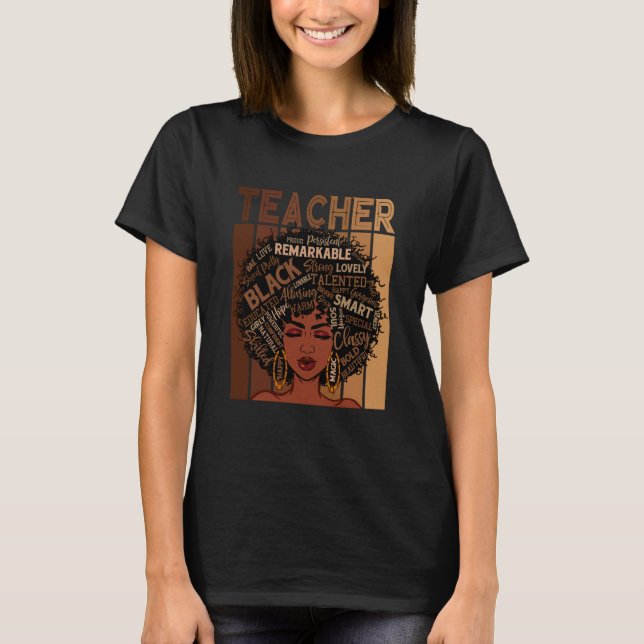 Black Smart Teacher Afro Love Melanin Women Africa T-Shirt (Vorderseite)