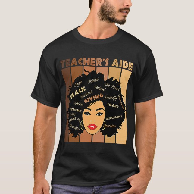 Black Smart Teacheru2019s Aide Afro Diva African A T-Shirt (Vorderseite)