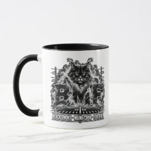 Black Smoke Maine Coon Football Grunge Kunst Tasse