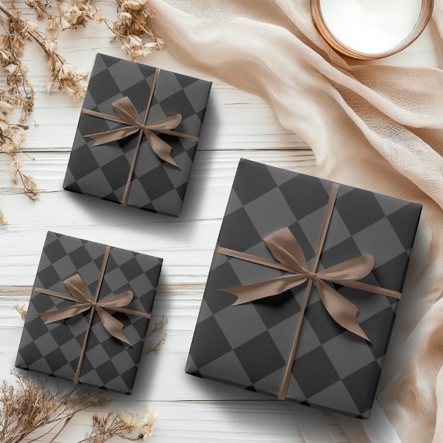 Black & Smoky Black Diamonds - elegant & zeitlos Geschenkpapier Set (Von Creator hochgeladen)