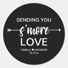 Black S'more Gastgeschenk Hochzeit Runder Aufkleber