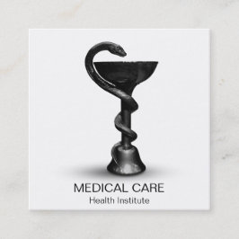 Black Snake Bowl Hygieia Medical White Caduceus Quadratische Visitenkarte