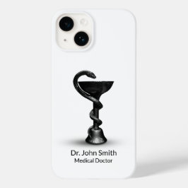 Black Snake Bowl Hygieia White Caduceus Medical Case-Mate iPhone 14 Hülle