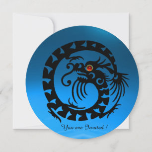 BLACK SNAKE DRAGON BLUE SAPPHIRE GEM STONE EINLADUNG