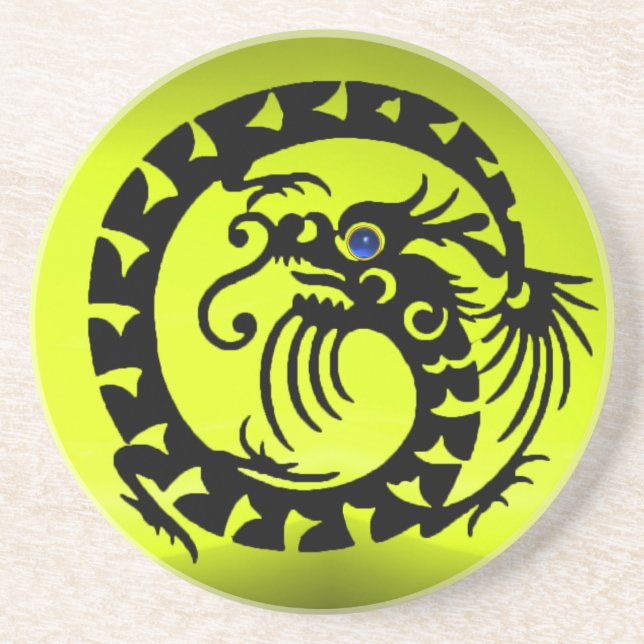 BLACK SNAKE DRAGON IN YELLOW UNTERSETZER (Vorne)