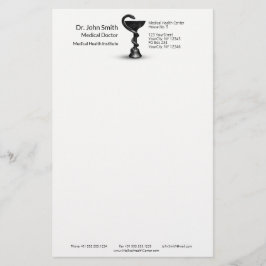 Black Snake Medical Bowl Hygieia White Caduceus Briefpapier