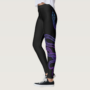 Black Snake Modern Sketch Sport Leggings