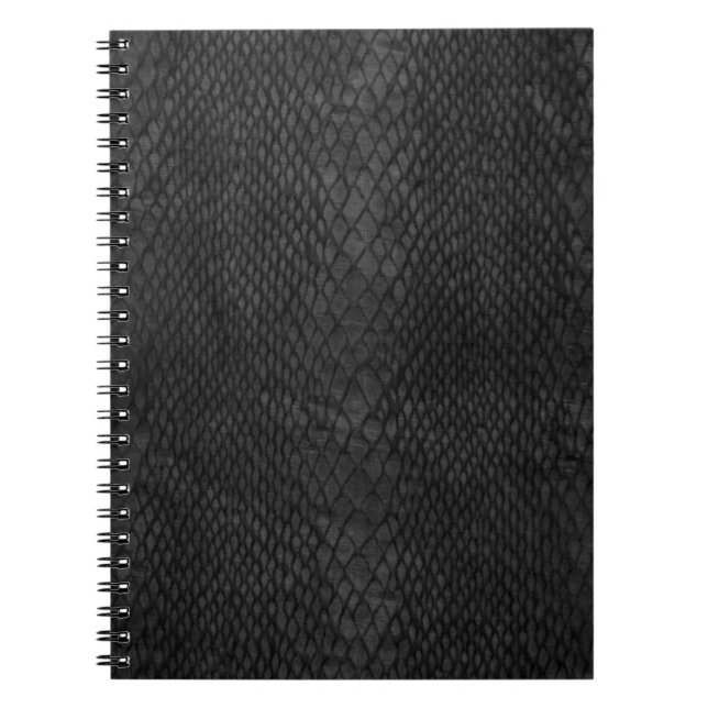 Black Snakeskin Animal Print Muster Notebook Notizblock (Vorderseite)
