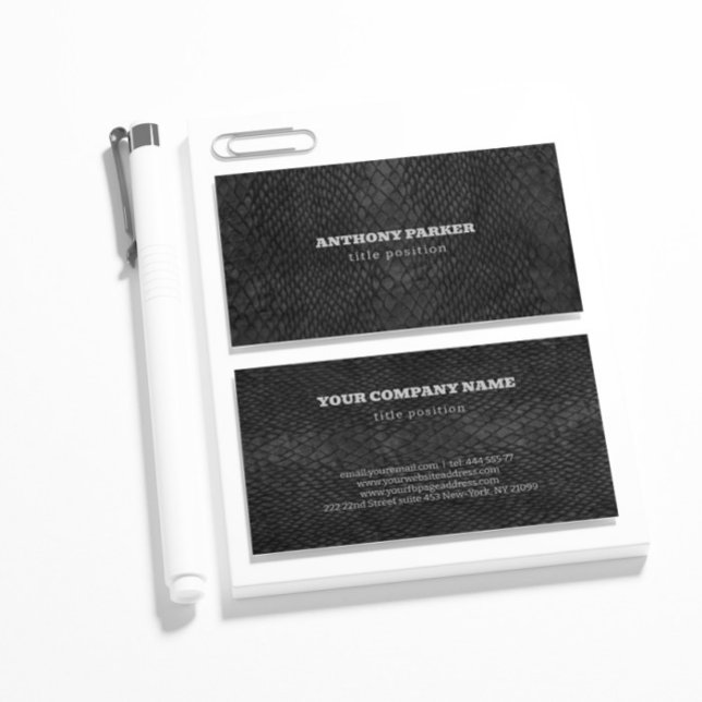 Black Snakeskin Business Card Visitenkarte (Von Creator hochgeladen)
