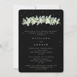 Black Snowberry+Eucalyptus Wedding Probe Einladung