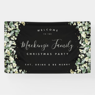 Black Snowberry+Eucalyptus Weihnachtsfeier Banner