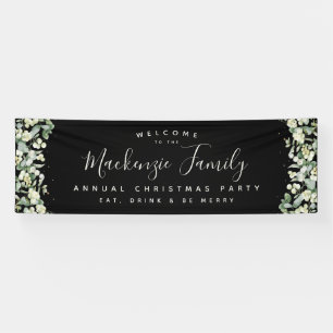 Black Snowberry+Eucalyptus Weihnachtsfeier Banner