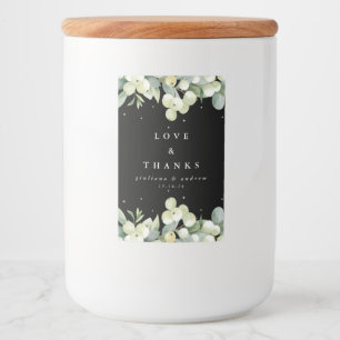 Black Snowberry+Eucalyptus Winter Wedding Lebensmitteletikett