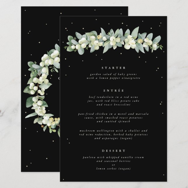 Black Snowberry + Eukalyptus 3 Courses Wedding Men (Vorne/Hinten)