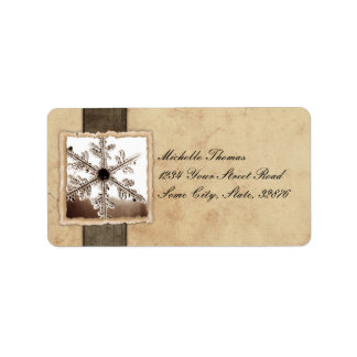 Black Snowflake Vintage Hochzeitadresse Adressaufkleber