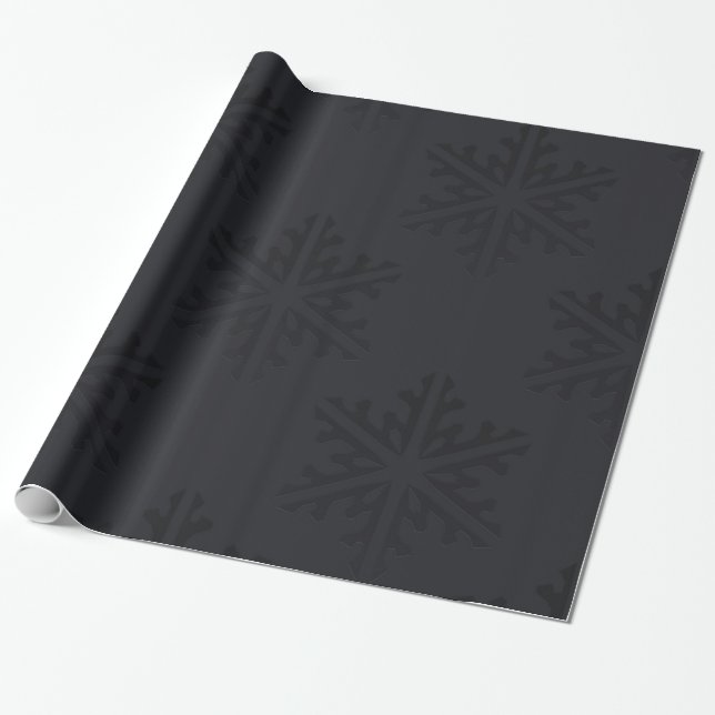 Black Snowflakes Chic Trendy Holiday Weihnachten Geschenkpapier (Ungerollt)