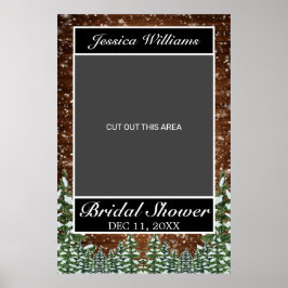 Black Snowy Wood & Forest Brautparty Foto Prop Poster