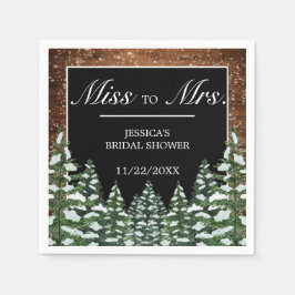 Black Snowy Wood & Forest Brautparty Frau an Frau Serviette