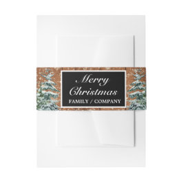 Black Snowy Wood & Forest Frohe Weihnachts-Party Einladungsbanderole