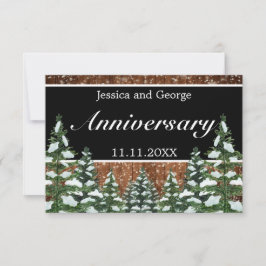 Black Snowy Wood & Forest Hochzeit Jahrestag RSVP Karte