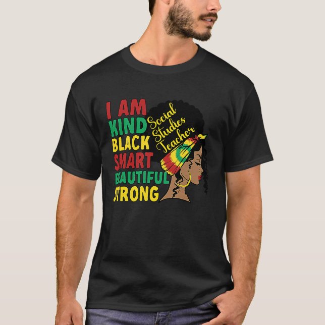 Black Social Studies Teacher African American Mela T-Shirt (Vorderseite)
